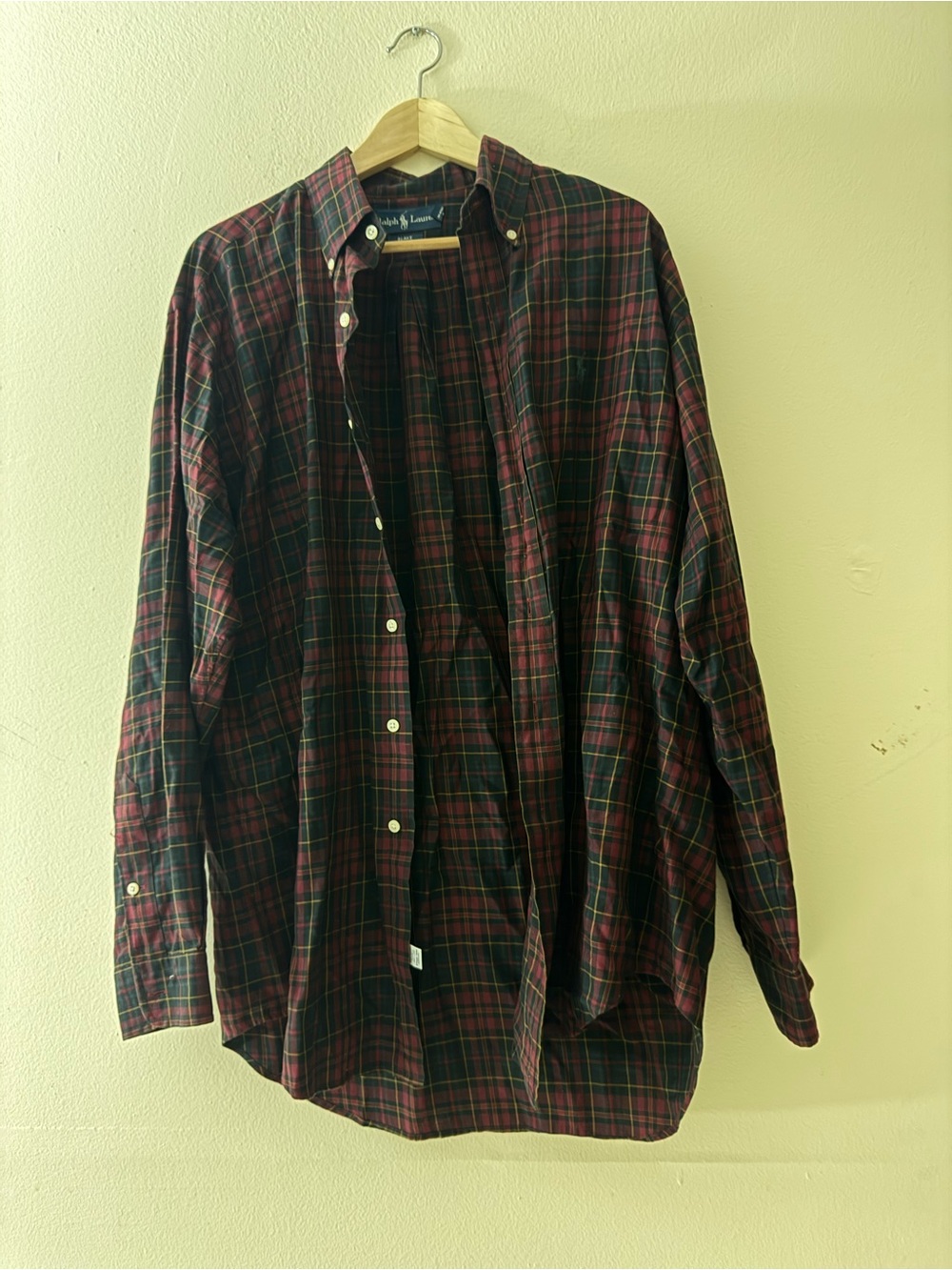 Polo by Ralph Lauren Men’s Long-Sleeve Plaid Shirt - Burgundy & Green